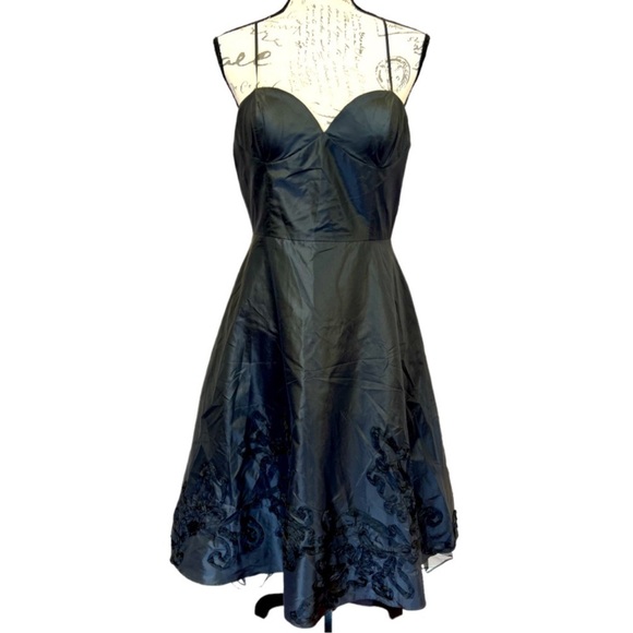 Laundry By Shelli Segal Navy Strapless Dress - Picture 2 of 12